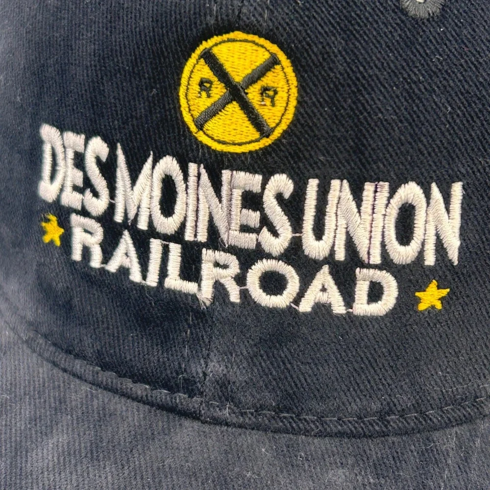 Des Moines Union Railroad Mens Black Sportsman Hat Adjustable Cotton OSFM